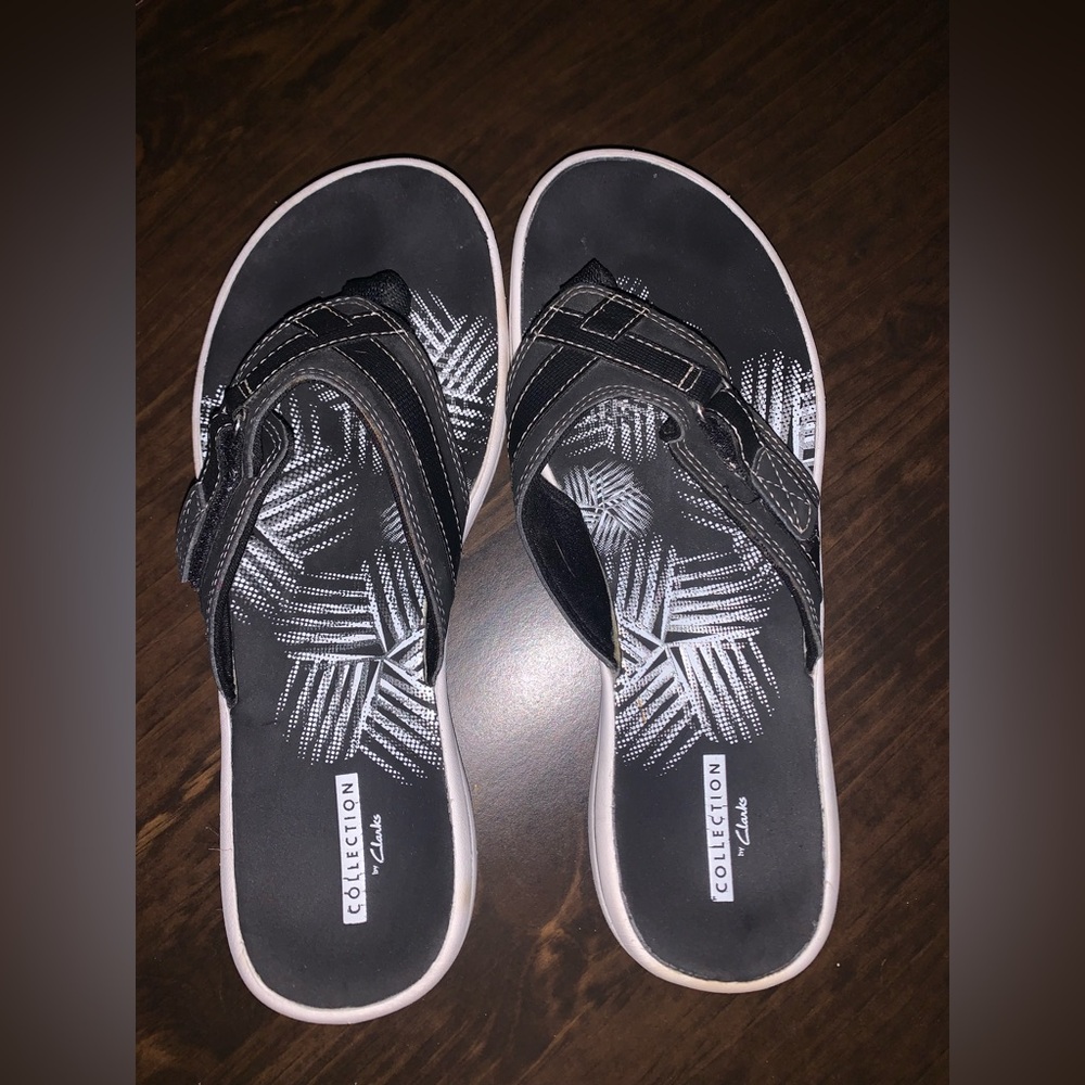 Sz8 Clark’s Collection Black Comfort Sandals - Picture 12 of 16
